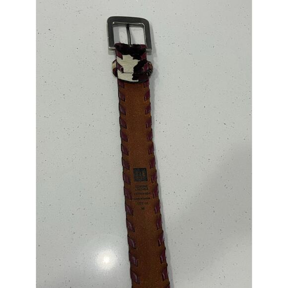Gap Genuine Cowhide Hair Western Cowboy Style Pony Fur Cow Leather Belt Size M - Picture 11 of 16